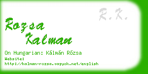 rozsa kalman business card
