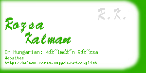 rozsa kalman business card
